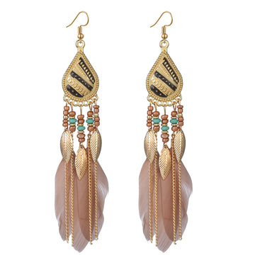 E1537 - Bohemian Retro Feather Earrings